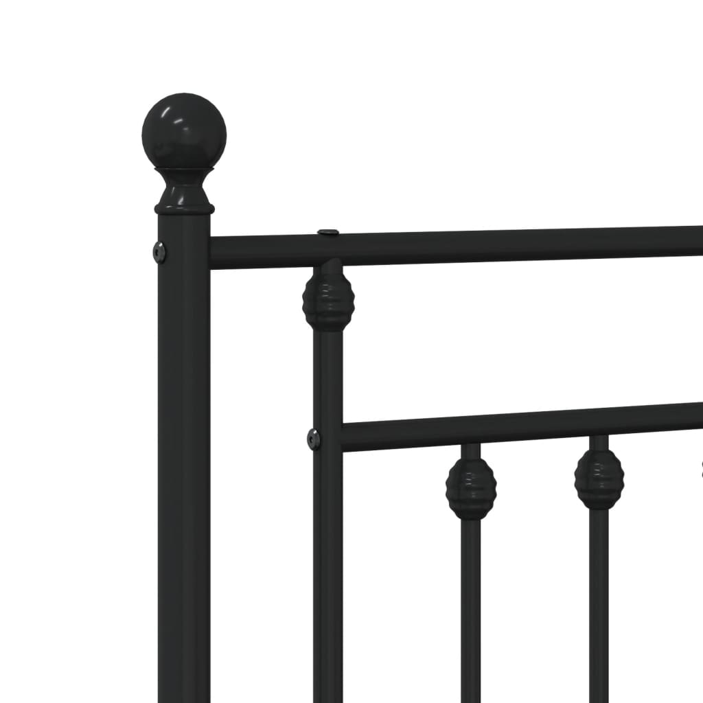 Metalni okvir za krevet s uzglavljem crni 160x200 cm