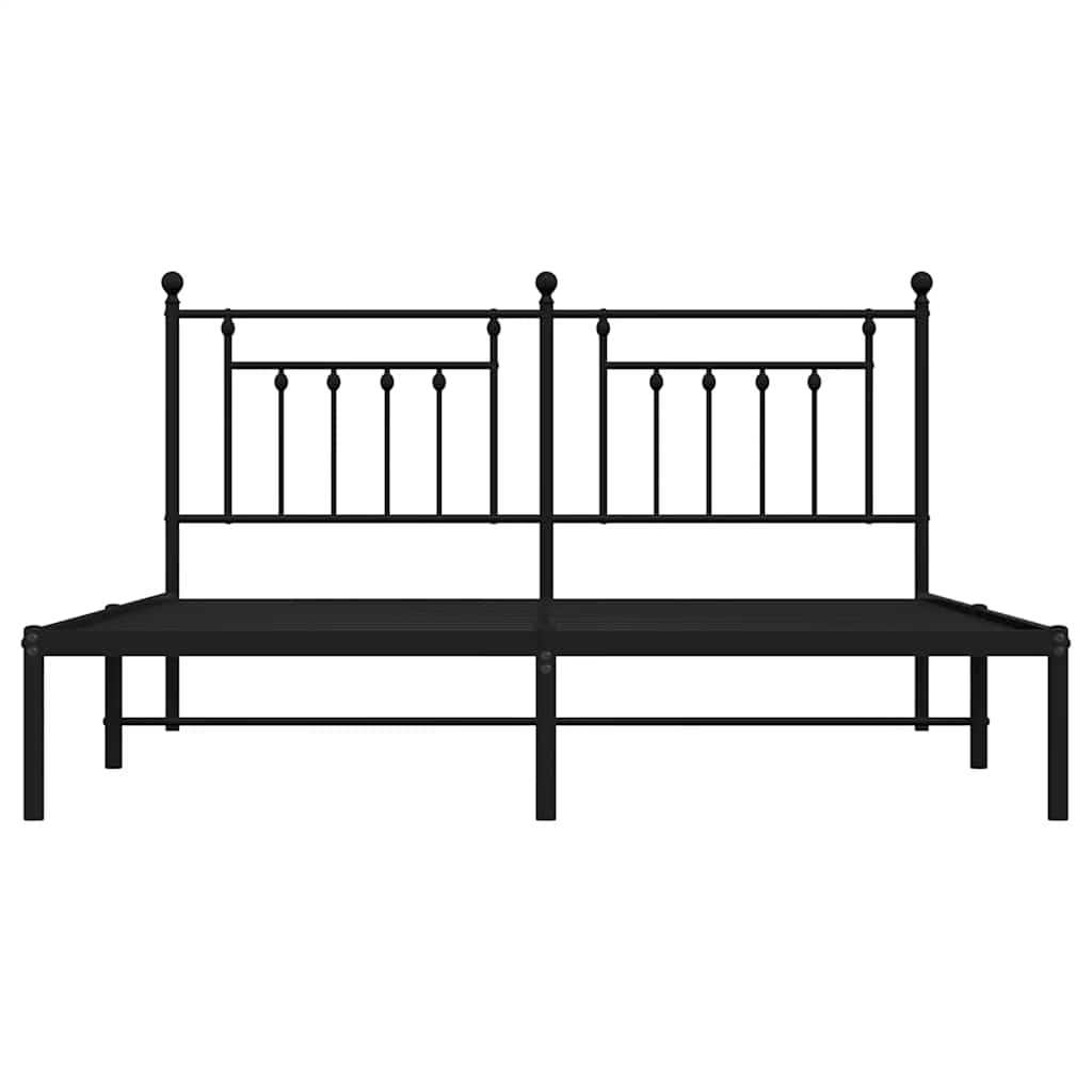 Metalni okvir za krevet s uzglavljem crni 183x213 cm