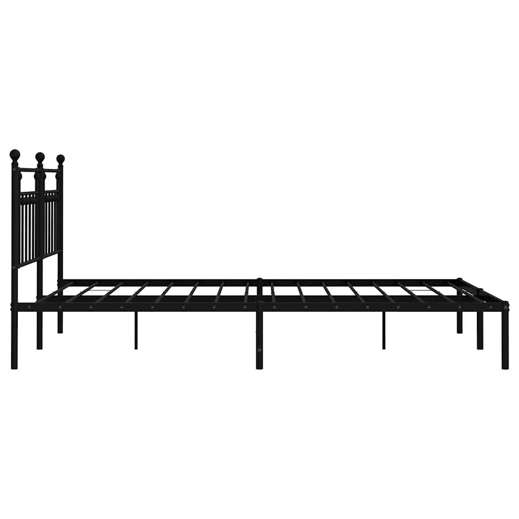 Metalni okvir za krevet s uzglavljem crni 183x213 cm