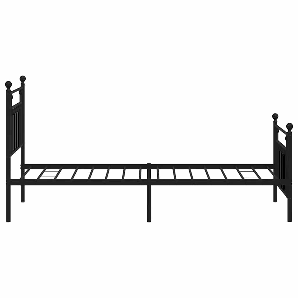 Metalni okvir kreveta uzglavlje i podnožje crni 90x190 cm
