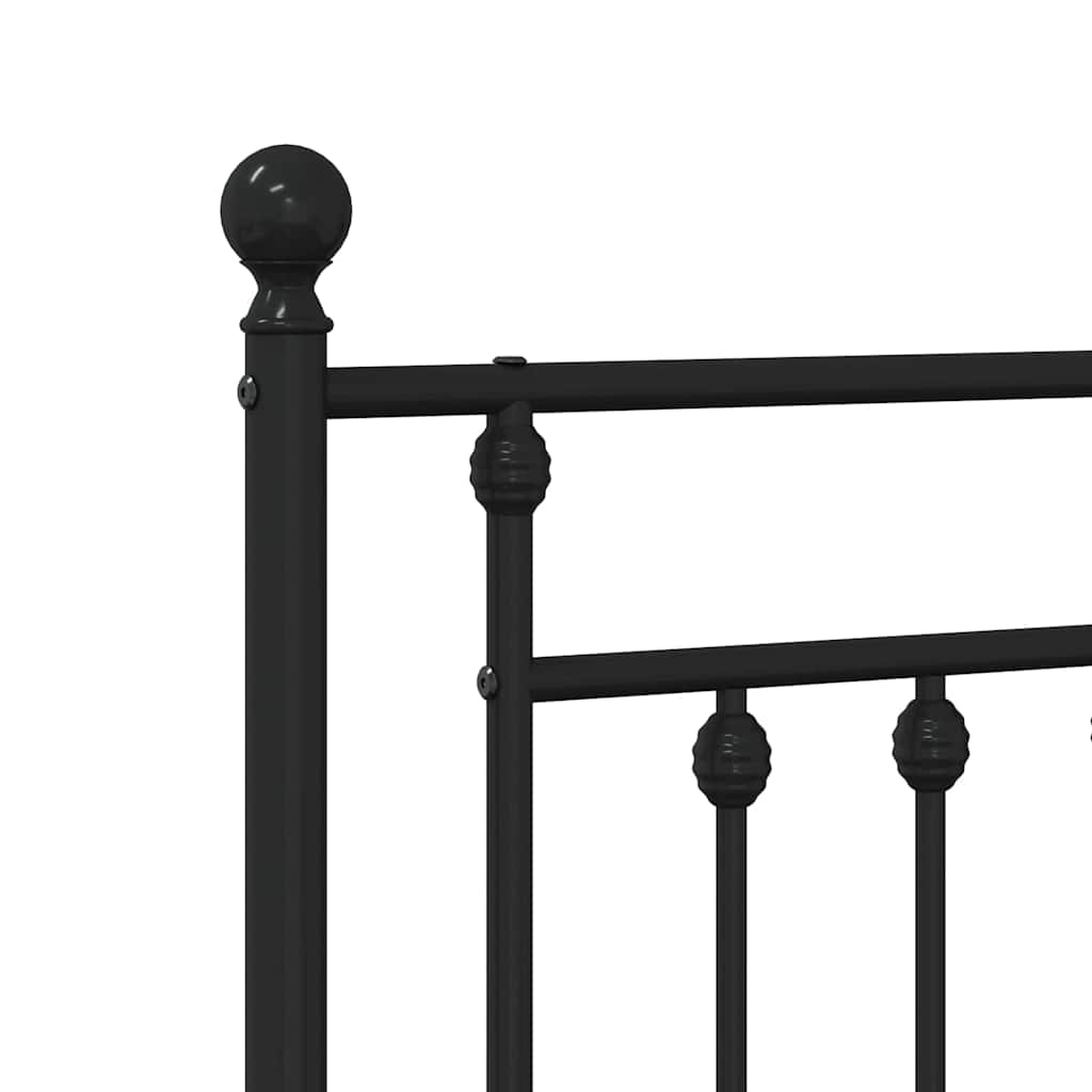 Metalni okvir kreveta uzglavlje i podnožje crni 160x200 cm
