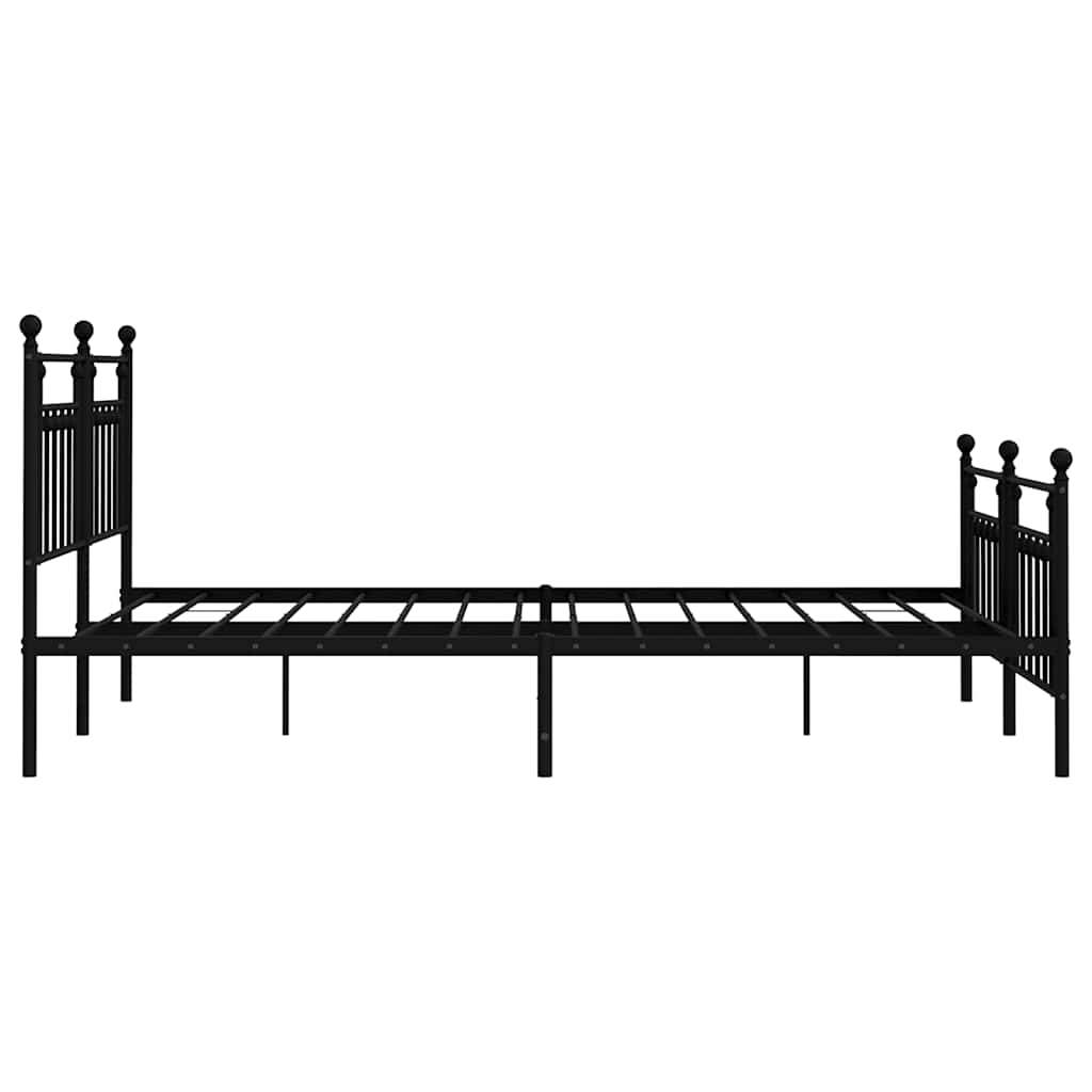 Metalni okvir kreveta uzglavlje i podnožje crni 183x213 cm