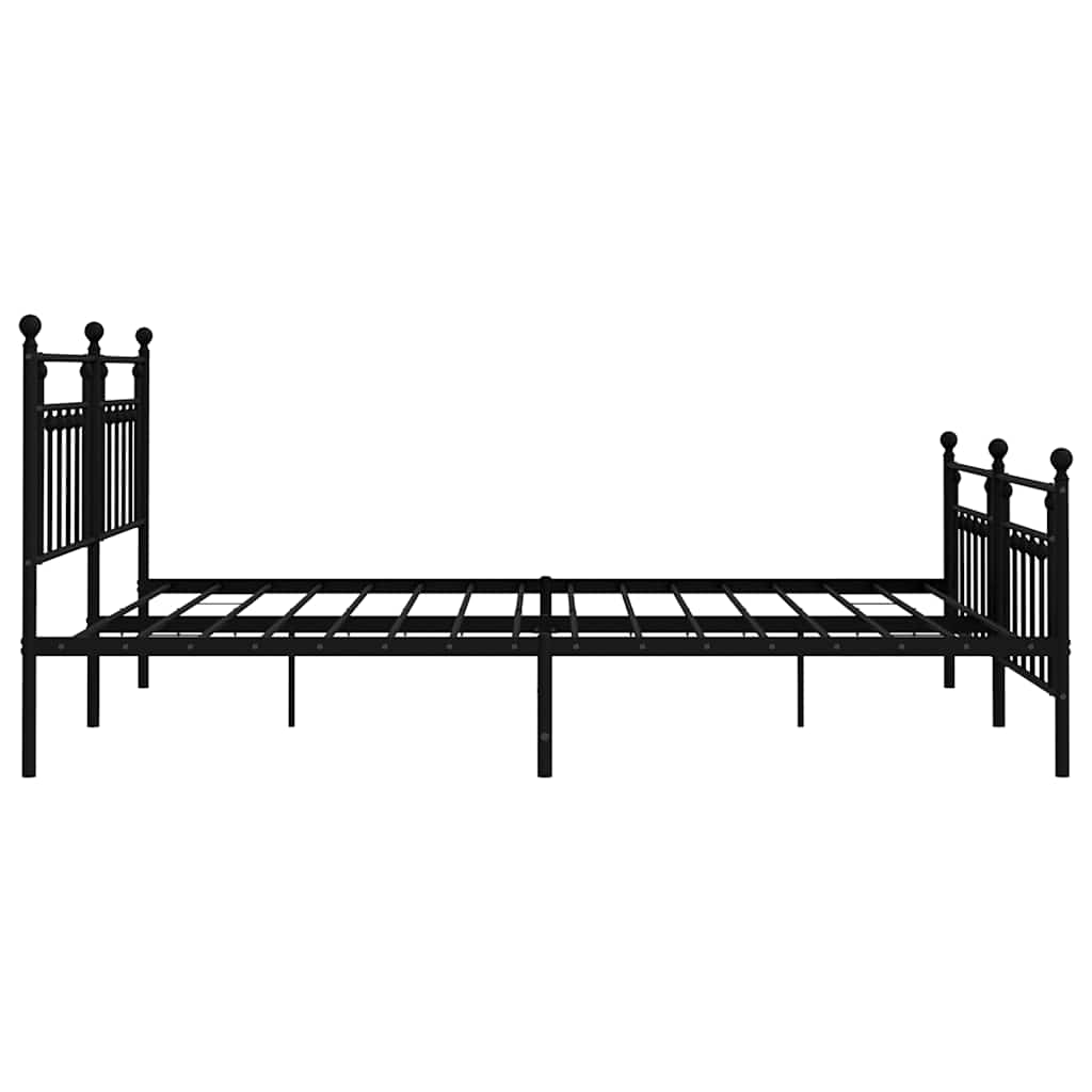 Metalni okvir kreveta uzglavlje i podnožje crni 193x203 cm