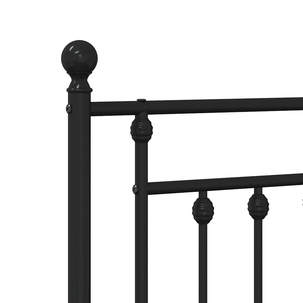 Metalno zamjensko uzglavlje crno 200 cm