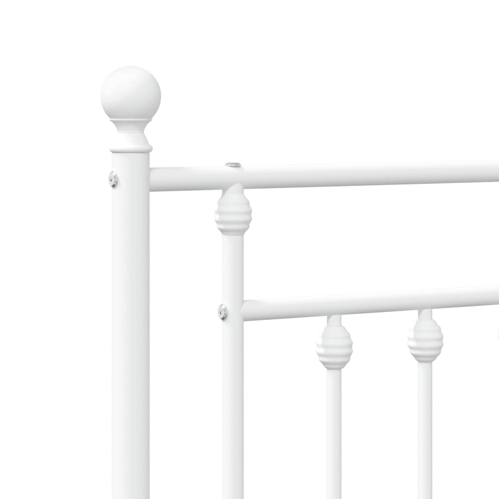Metalni okvir za krevet s uzglavljem bijeli 80x200 cm