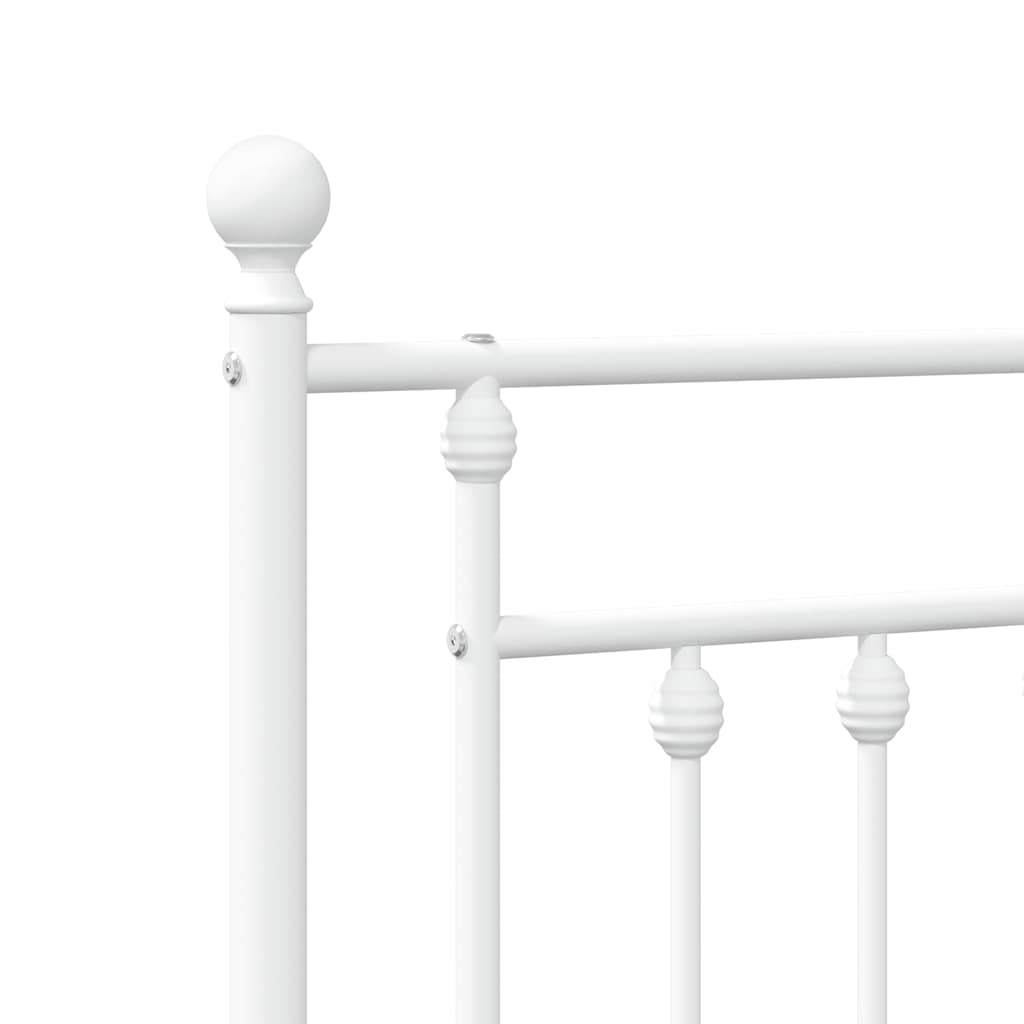 Metalni okvir za krevet s uzglavljem bijeli 100x190 cm