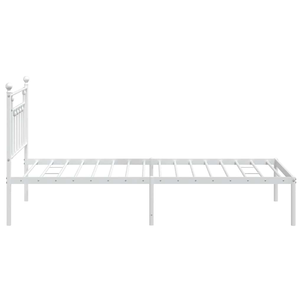 Metalni okvir za krevet s uzglavljem bijeli 100x200 cm