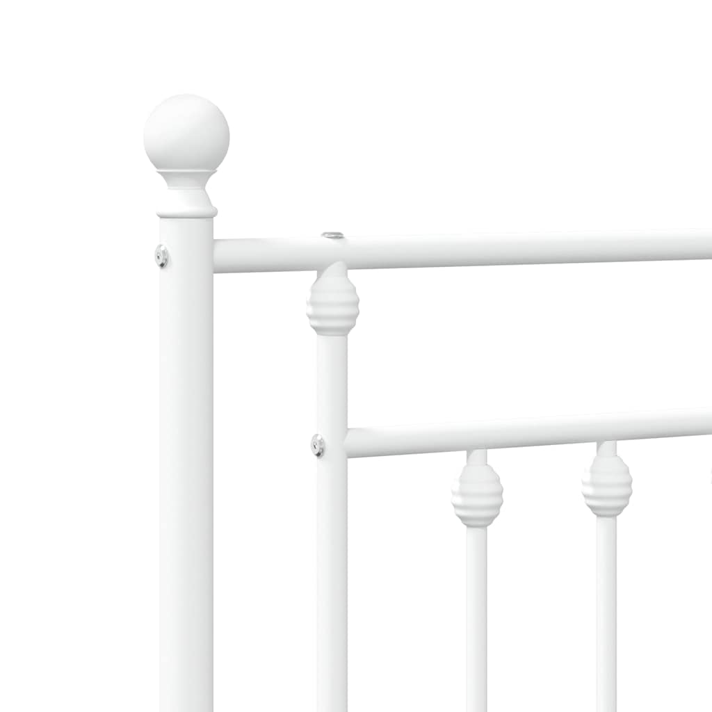Metalni okvir za krevet s uzglavljem bijeli 100x200 cm