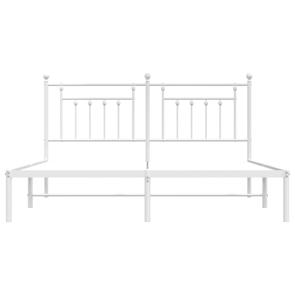 Metalni okvir za krevet s uzglavljem bijeli 180x200 cm
