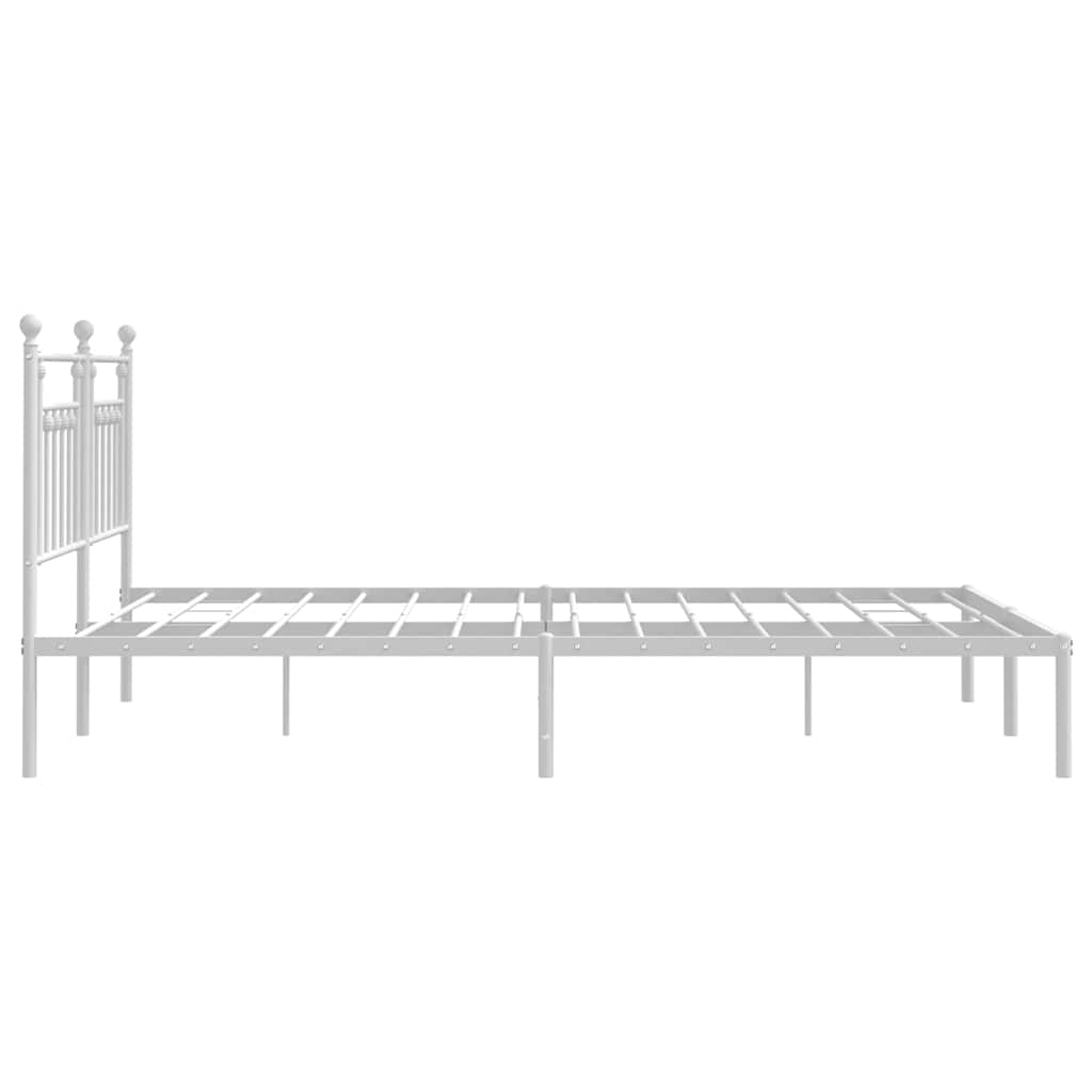 Metalni okvir za krevet s uzglavljem bijeli 183x213 cm