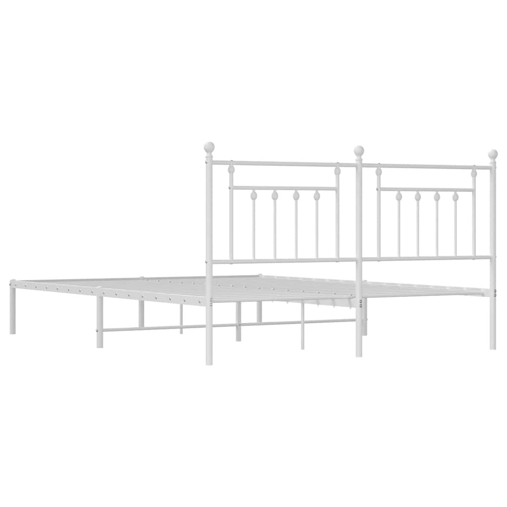 Metalni okvir za krevet s uzglavljem bijeli 183x213 cm