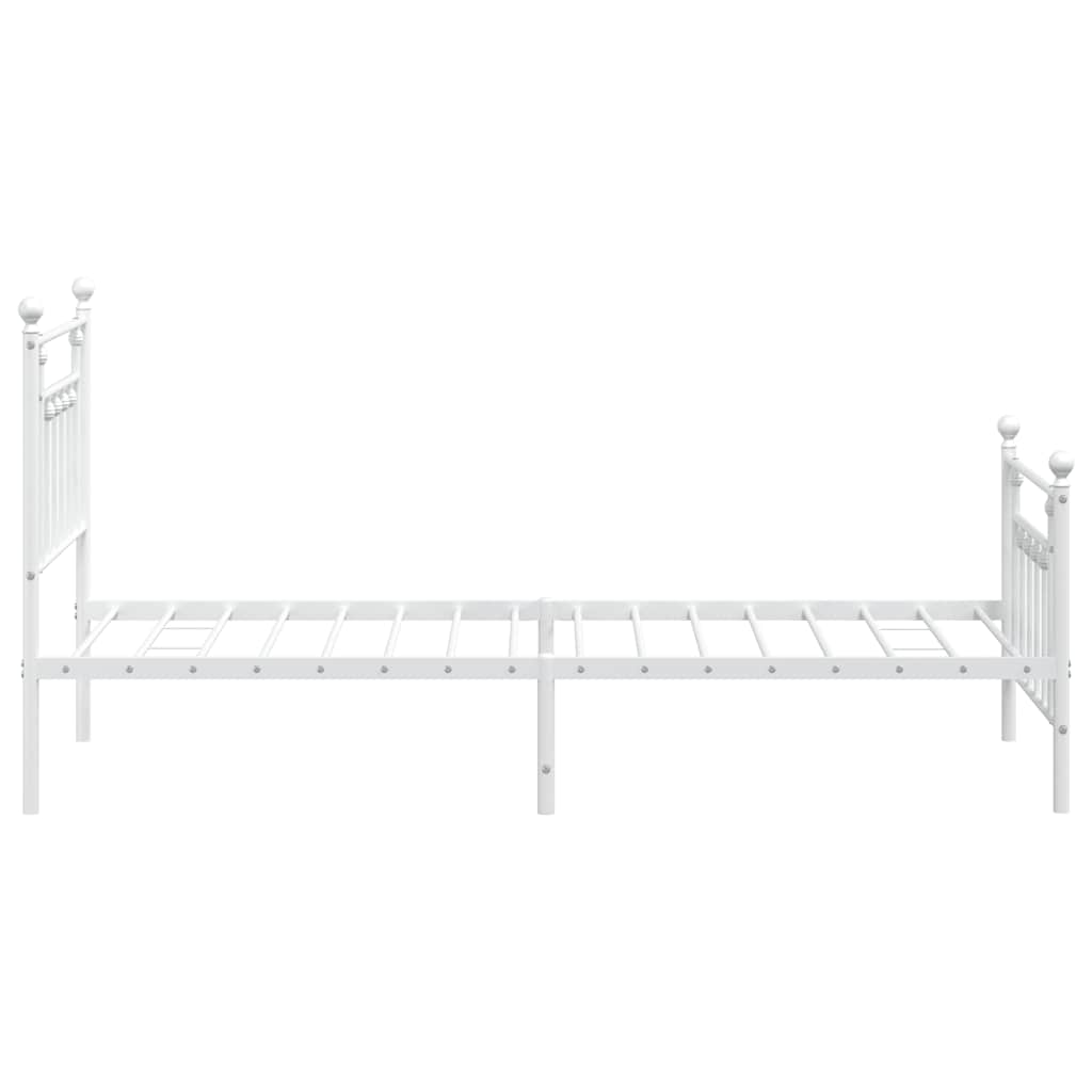 Metalni okvir kreveta uzglavlje i podnožje bijeli 90x190 cm