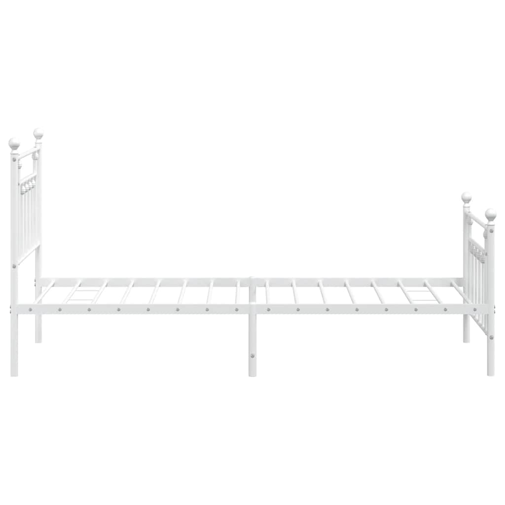 Metalni okvir kreveta uzglavlje i podnožje bijeli 90 x 200 cm