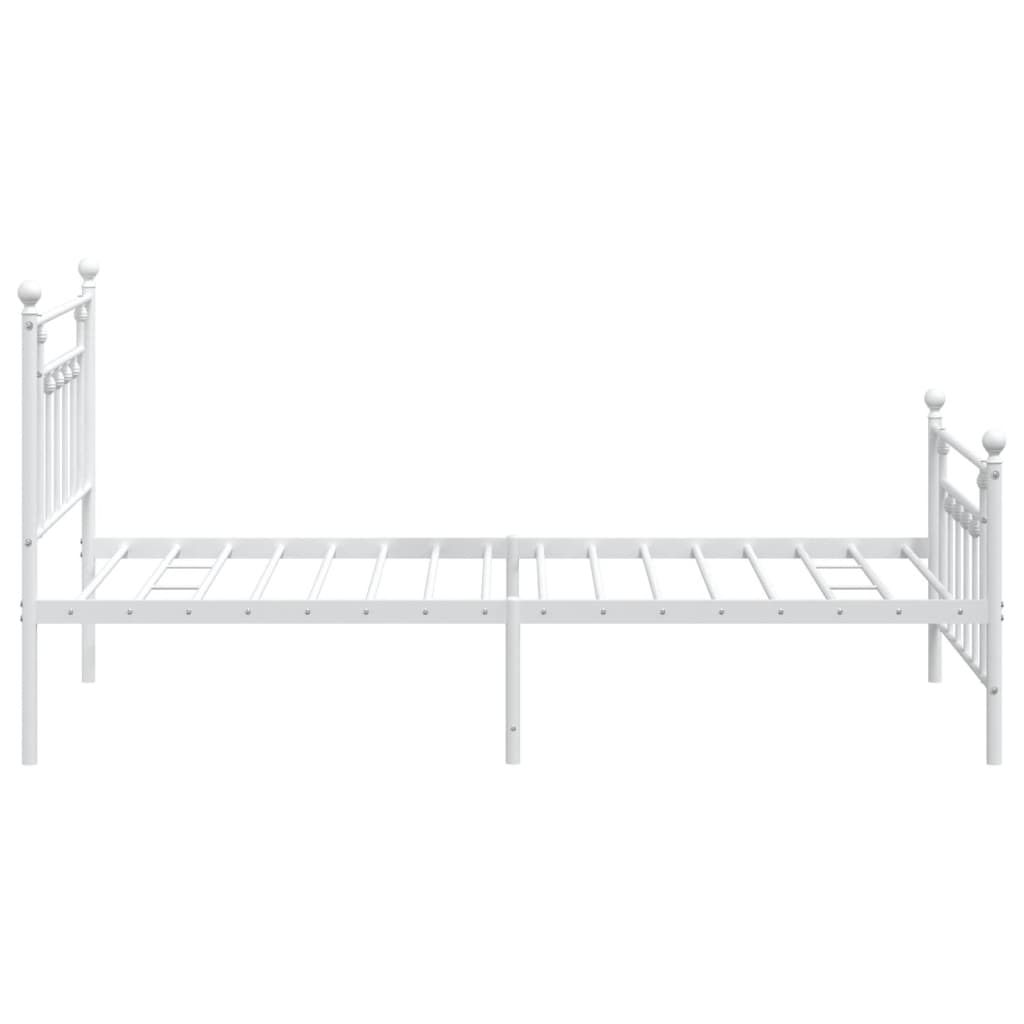 Metalni okvir kreveta uzglavlje i podnožje bijeli 100x200 cm