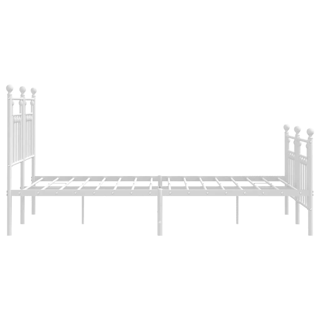 Metalni okvir kreveta uzglavlje i podnožje bijeli 150 x 200 cm