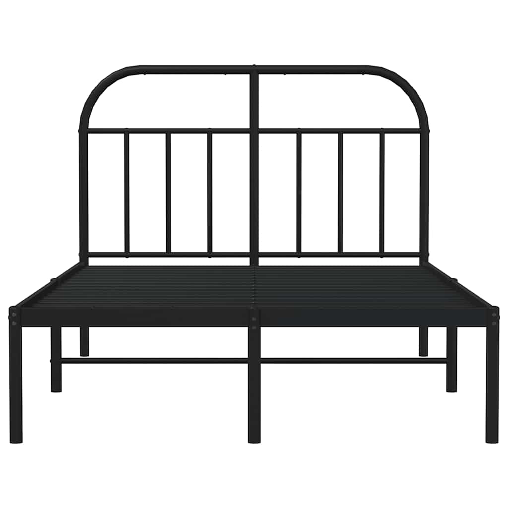 Metalni okvir za krevet s uzglavljem crni 120x200 cm