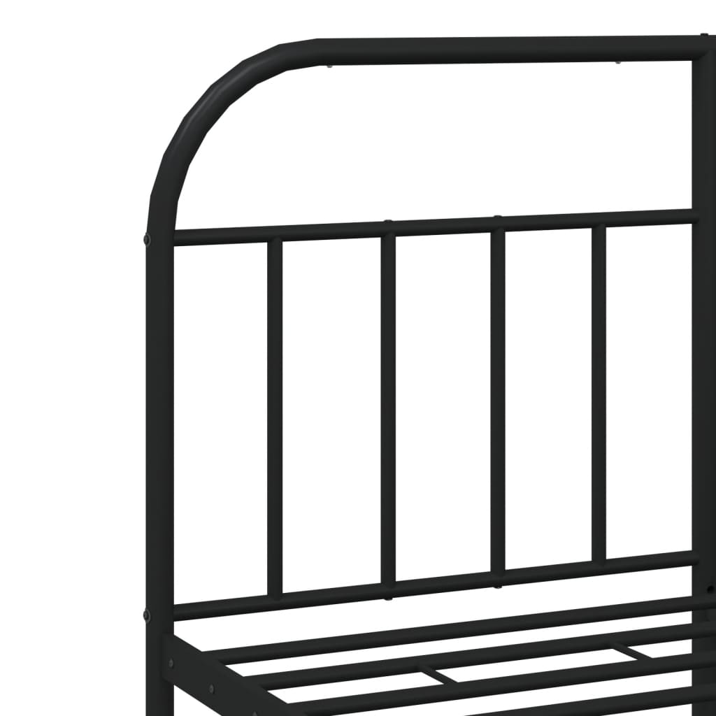 Metalni okvir za krevet s uzglavljem crni 140x200 cm