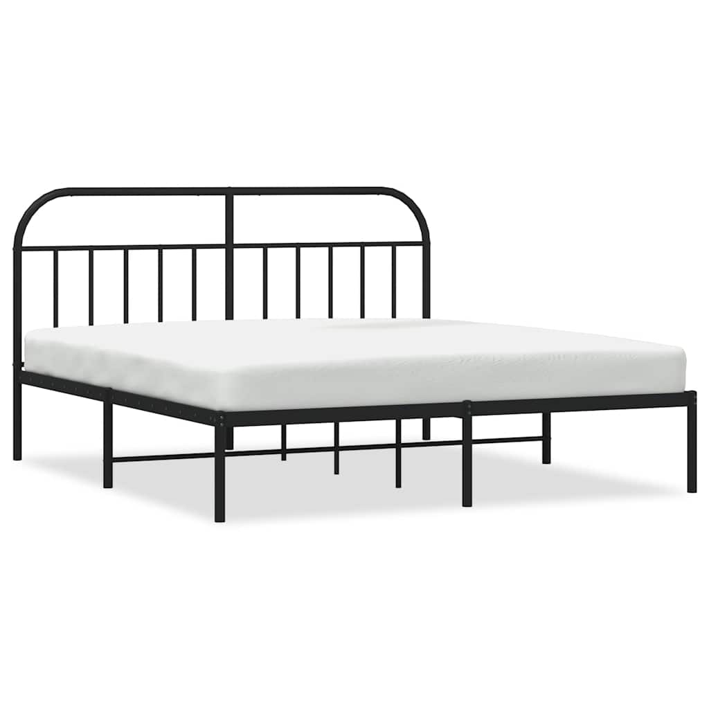 Metalni okvir za krevet s uzglavljem crni 183x213 cm