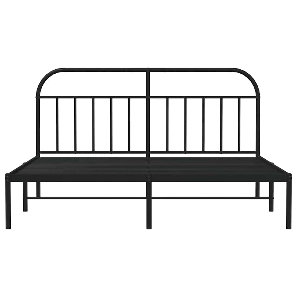 Metalni okvir za krevet s uzglavljem crni 183x213 cm