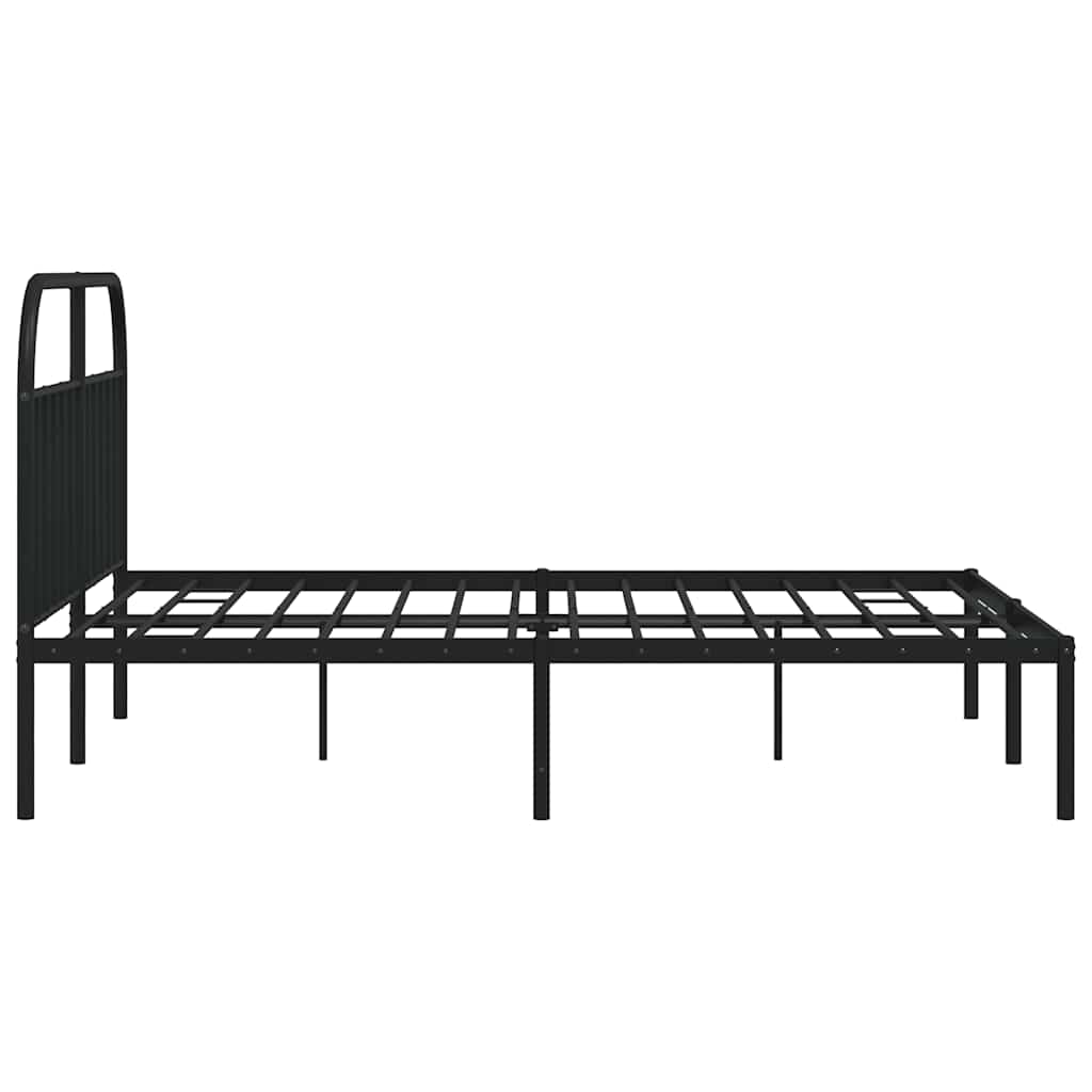 Metalni okvir za krevet s uzglavljem crni 183x213 cm