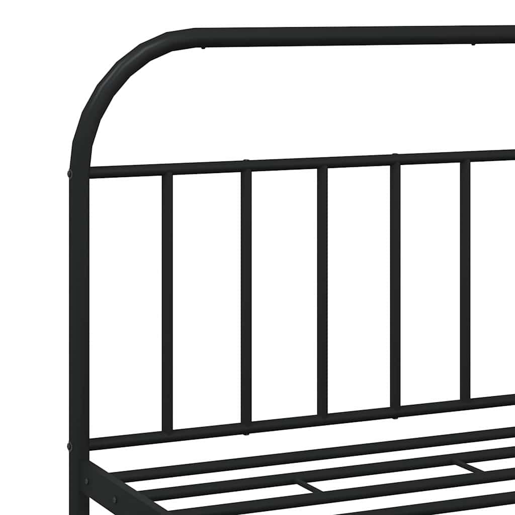 Metalni okvir za krevet s uzglavljem crni 183x213 cm