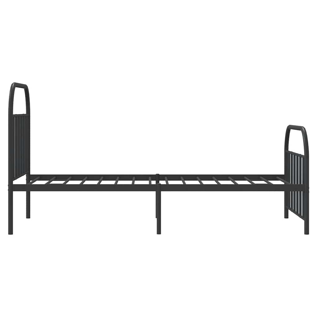 Metalni okvir kreveta uzglavlje i podnožje crni 100x200 cm