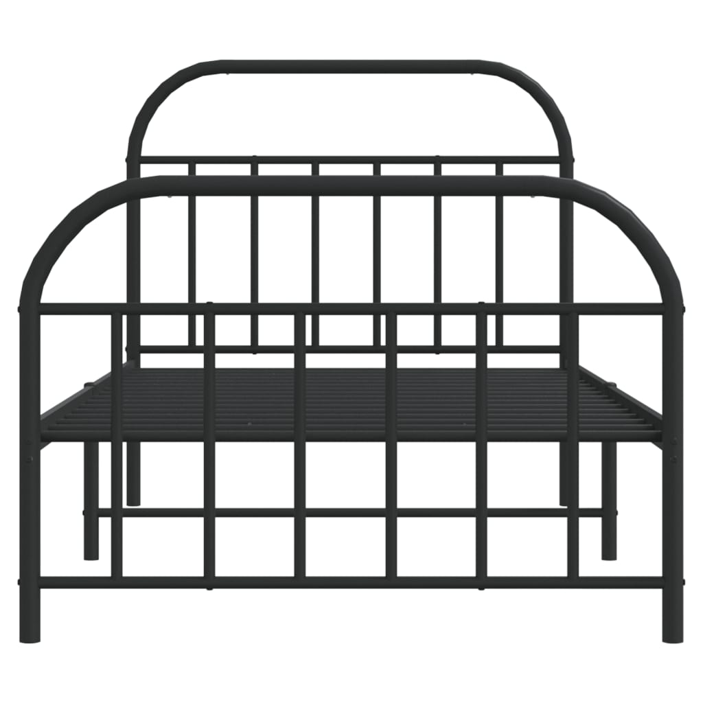 Metalni okvir kreveta uzglavlje i podnožje crni 107x203 cm