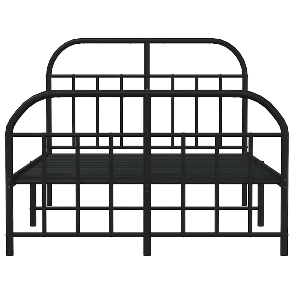 Metalni okvir kreveta uzglavlje i podnožje crni 120x190 cm