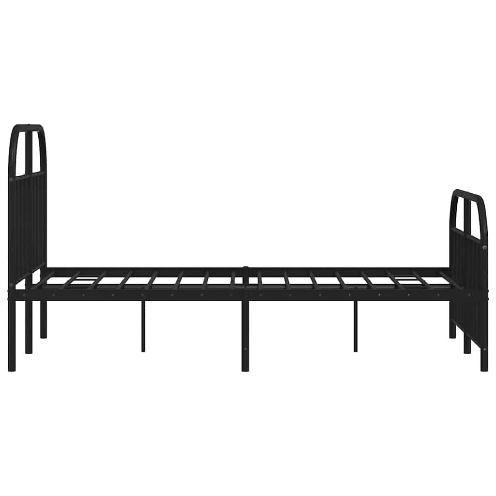 Metalni okvir kreveta uzglavlje i podnožje crni 120x190 cm