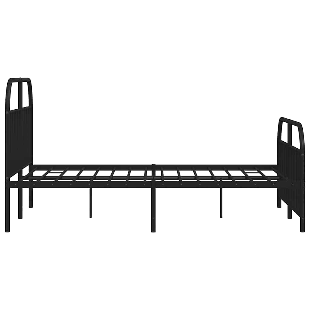 Metalni okvir kreveta uzglavlje i podnožje crni 135x190 cm