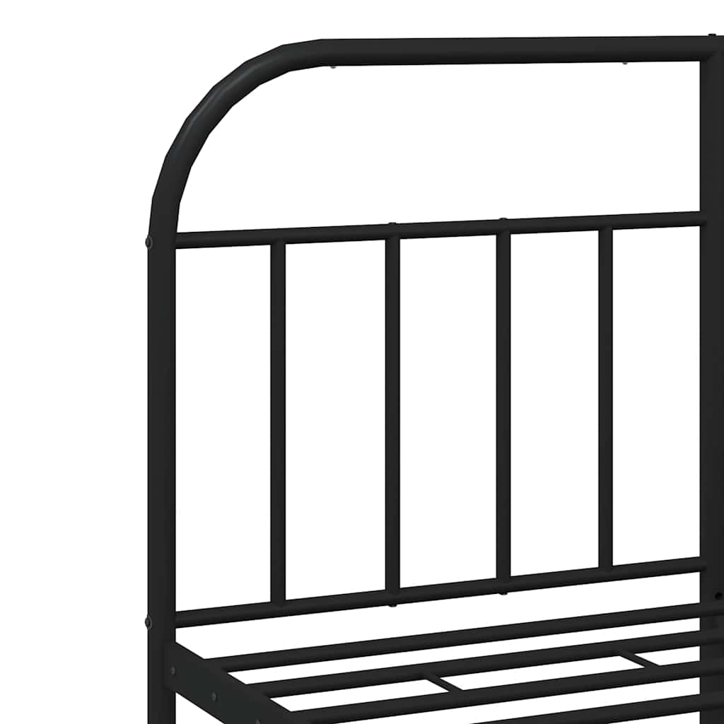 Metalni okvir kreveta uzglavlje i podnožje crni 135x190 cm
