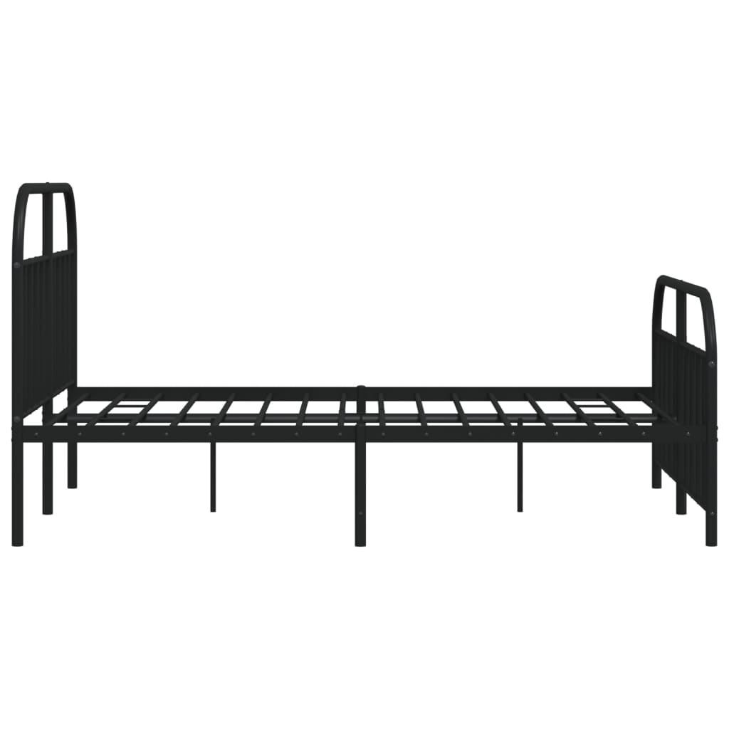 Metalni okvir kreveta uzglavlje i podnožje crni 140x190 cm