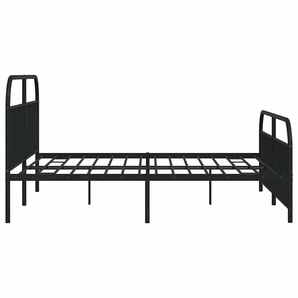 Metalni okvir kreveta uzglavlje i podnožje crni 193x203 cm