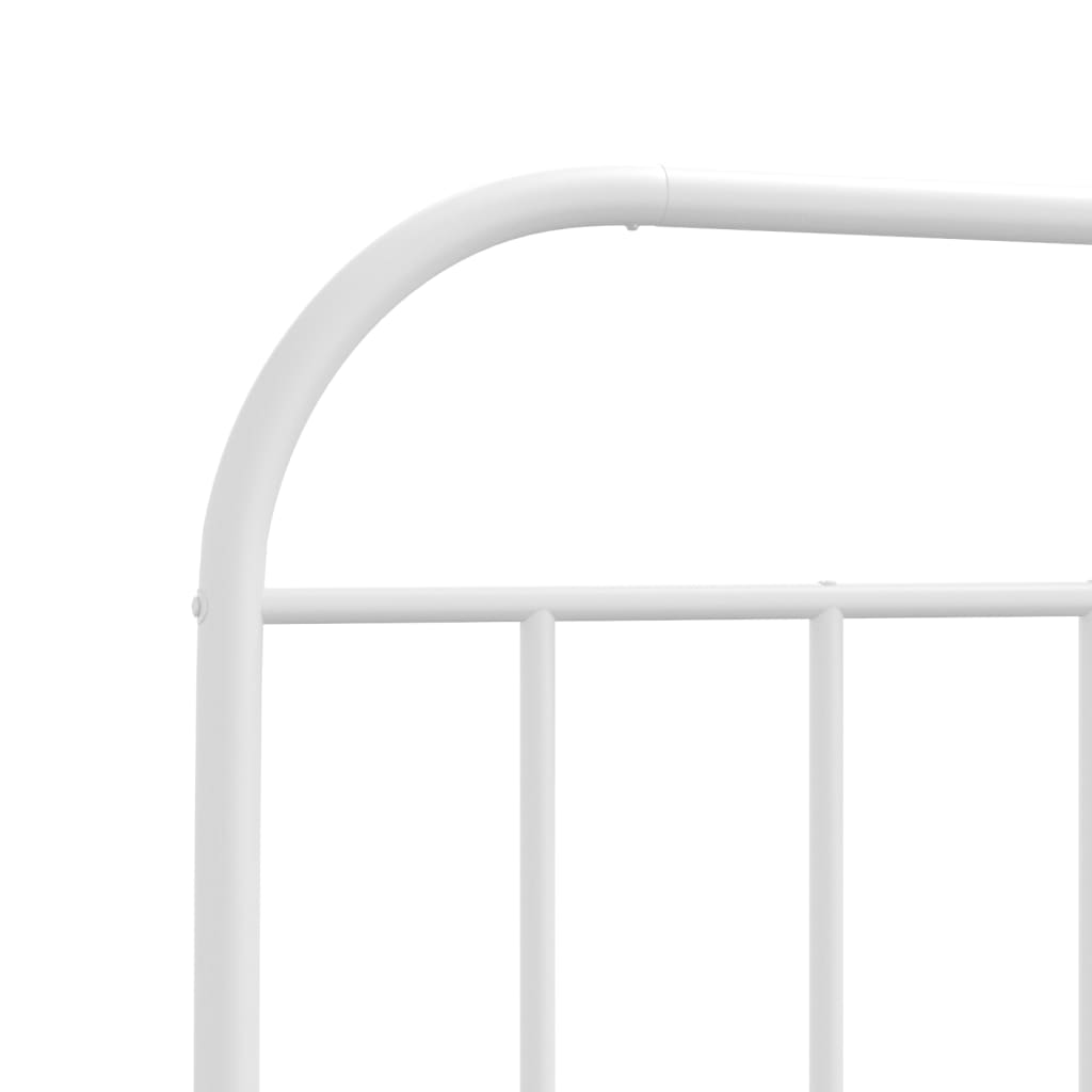 Metalni okvir za krevet s uzglavljem bijeli 90x200 cm