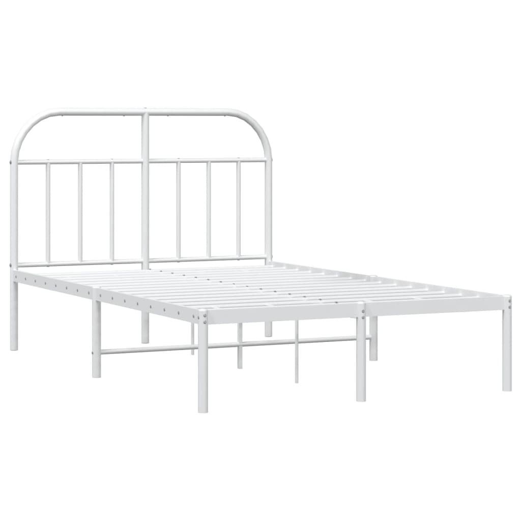 Metalni okvir za krevet s uzglavljem bijeli 120 x 190 cm
