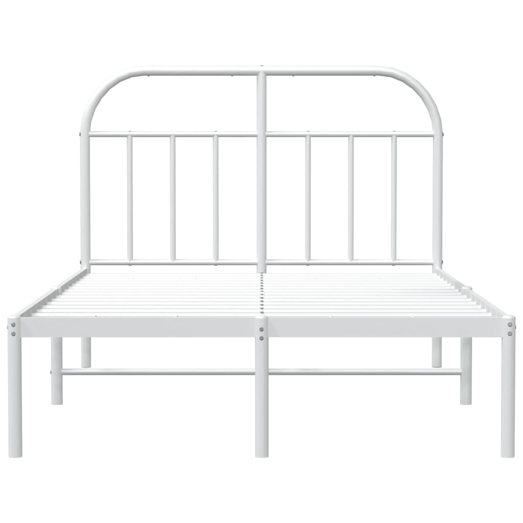 Metalni okvir za krevet s uzglavljem bijeli 120 x 190 cm