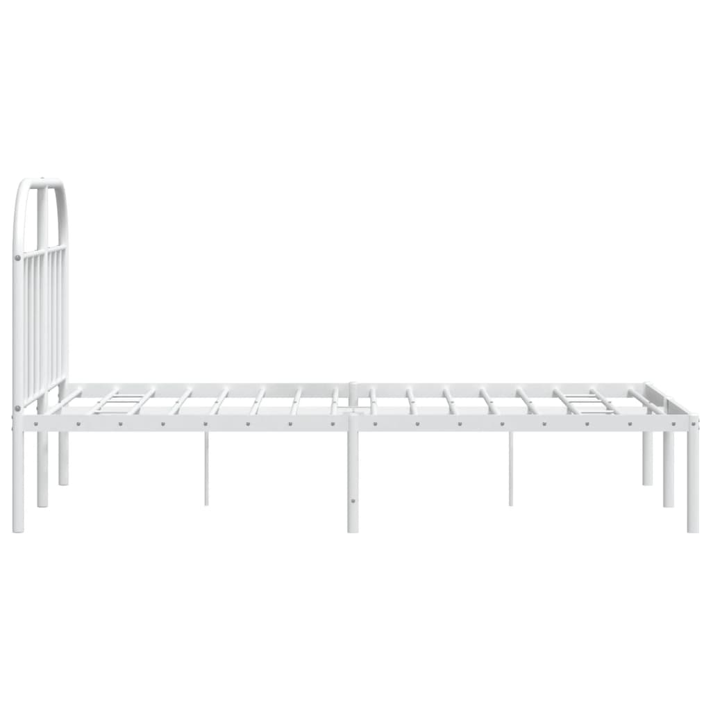 Metalni okvir za krevet s uzglavljem bijeli 120 x 190 cm