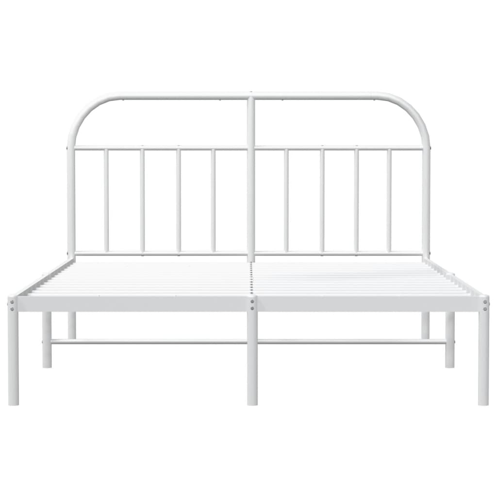 Metalni okvir za krevet s uzglavljem bijeli 140 x 200 cm
