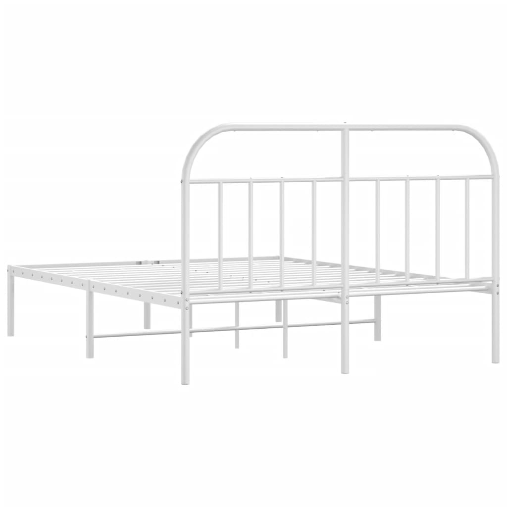 Metalni okvir za krevet s uzglavljem bijeli 140 x 200 cm