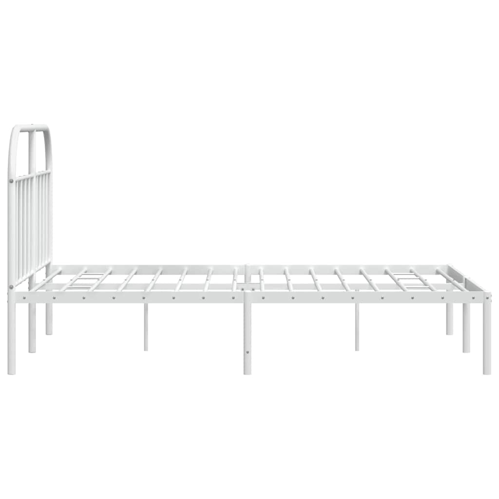 Metalni okvir za krevet s uzglavljem bijeli 150x200 cm