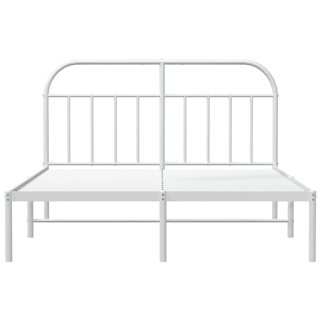 Metalni okvir za krevet s uzglavljem bijeli 180x200 cm