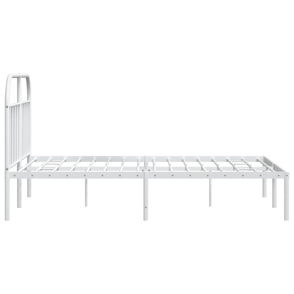 Metalni okvir za krevet s uzglavljem bijeli 180x200 cm