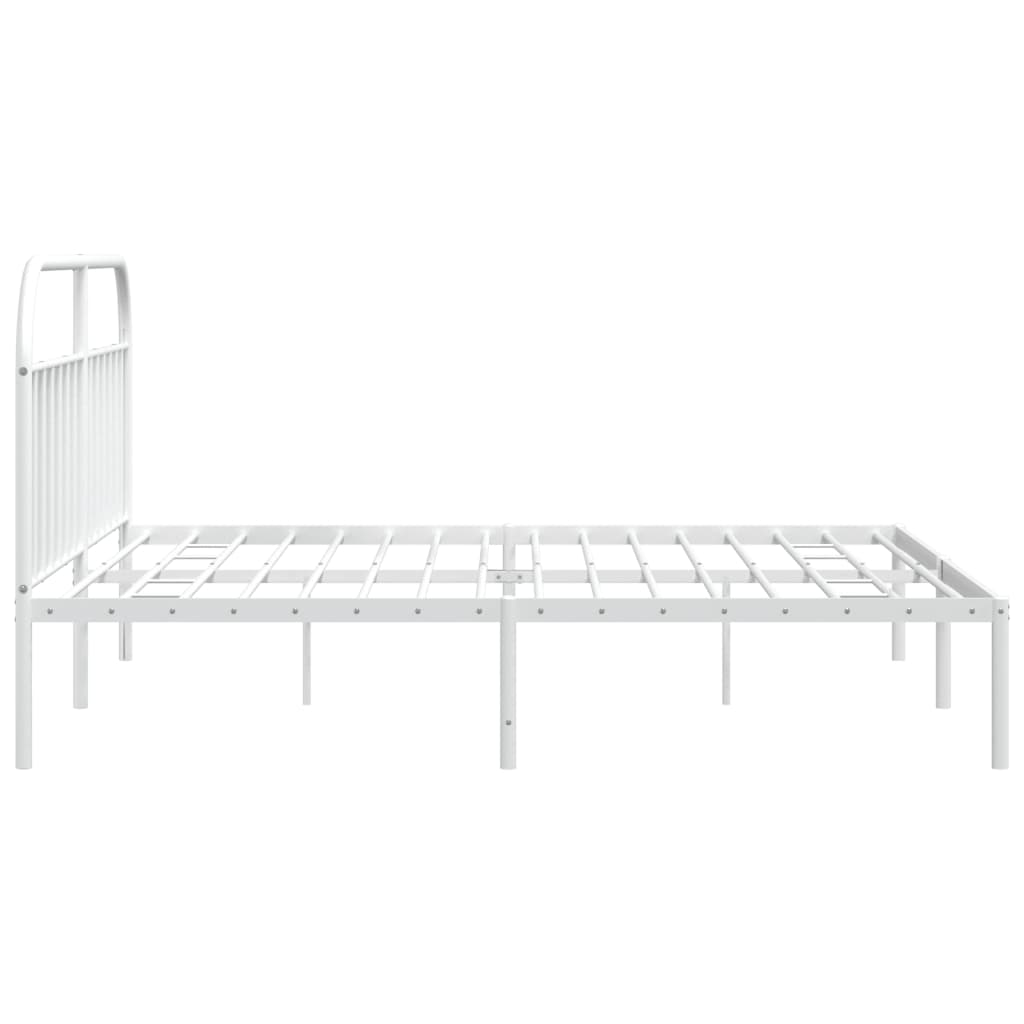 Metalni okvir za krevet s uzglavljem bijeli 200x200 cm