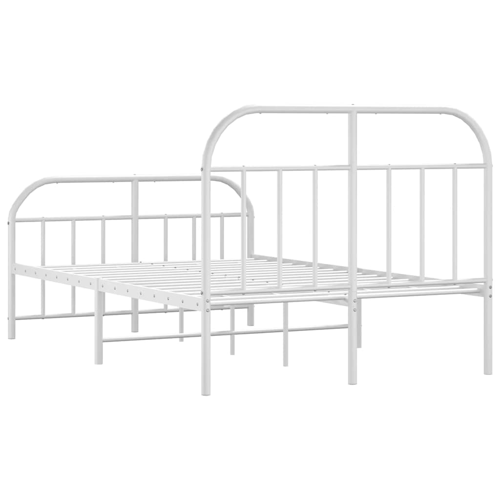 Metalni okvir kreveta uzglavlje i podnožje bijeli 120x200 cm