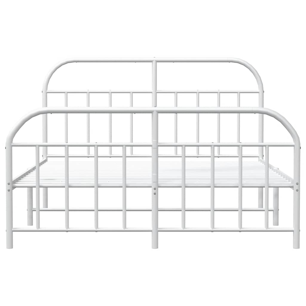 Metalni okvir kreveta uzglavlje i podnožje bijeli 135 x 190 cm