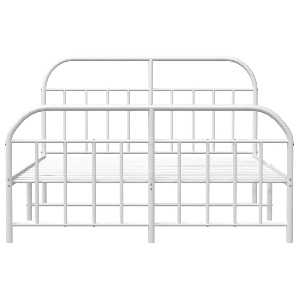 Metalni okvir kreveta uzglavlje i podnožje bijeli 150 x 200 cm