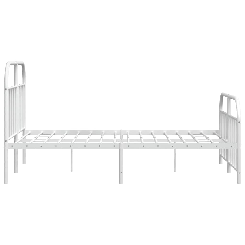 Metalni okvir kreveta uzglavlje i podnožje bijeli 150 x 200 cm