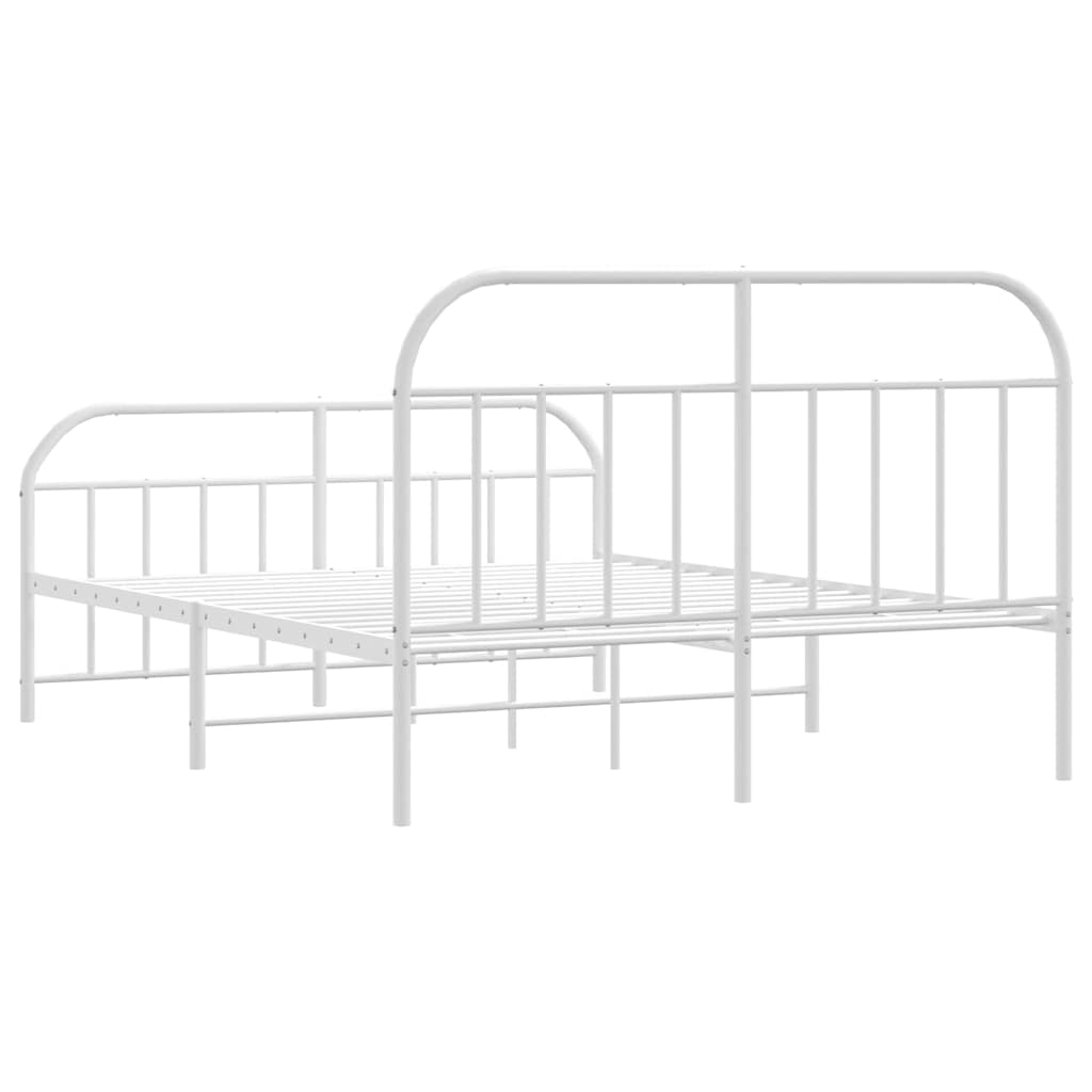 Metalni okvir kreveta uzglavlje i podnožje bijeli 150 x 200 cm