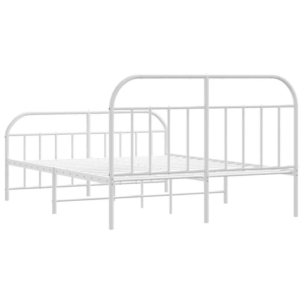 Metalni okvir kreveta uzglavlje i podnožje bijeli 183x213 cm