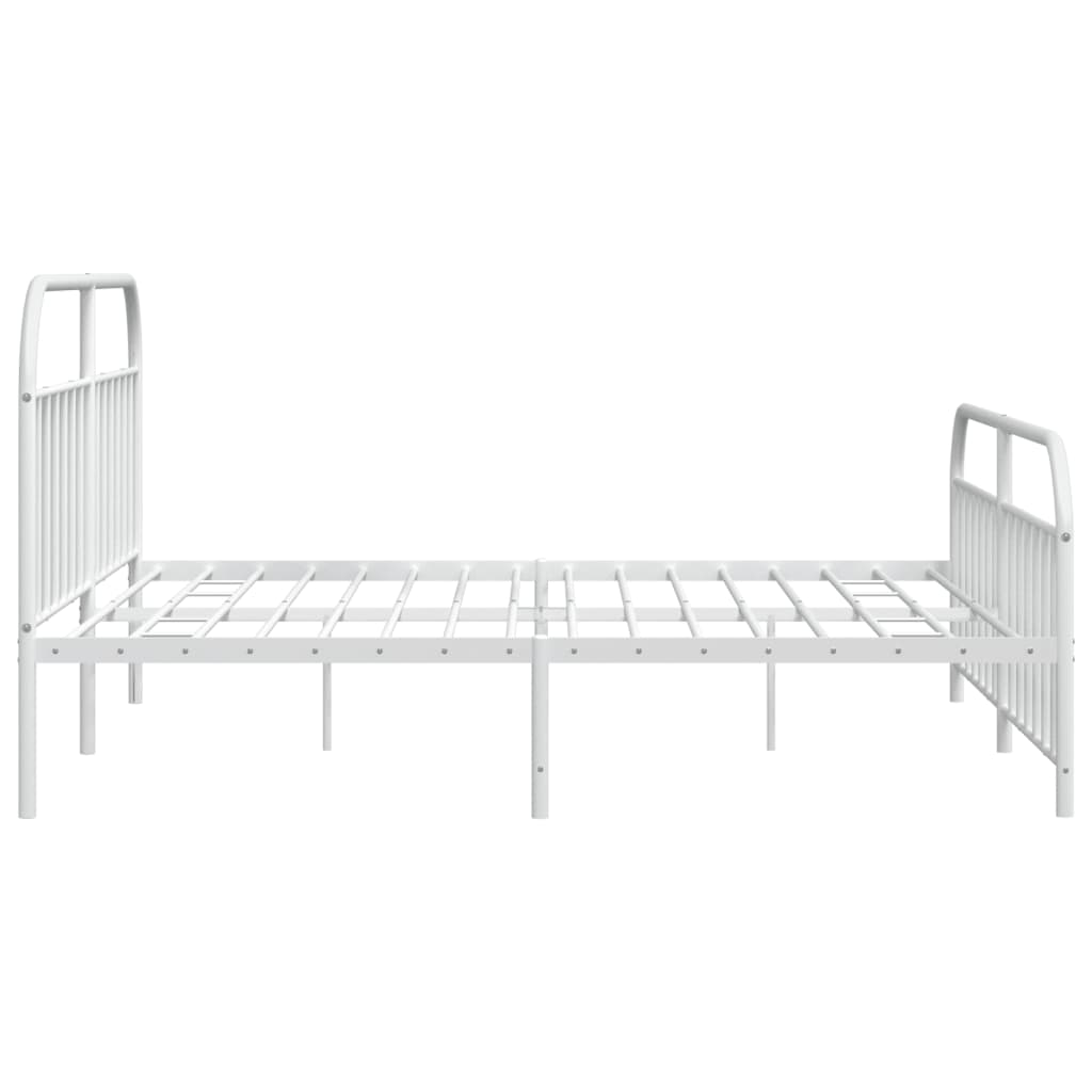 Metalni okvir kreveta uzglavlje i podnožje bijeli 200x200 cm